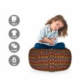 thumbnail image 2 of Retro Storage Toy Bag Chair, Brown Toned Geometric Tile Composition Graphic Illustration with Small Color Blocks, Stuffed Animal Organizer Washable Bag, Small Size, Multicolor, by Ambesonne, 2 of 3