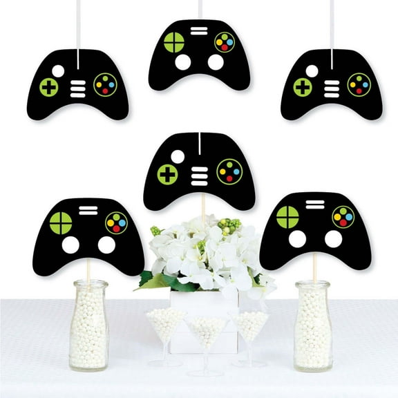 Big Dot of Happiness Game Zone - Game Controller Decorations DIY Pixel Video Game Party or Birthday Party Essentials - Set of 20