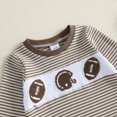 thumbnail image 6 of Cjfdfy Newborn Baby Boy Girl Game Day Fall Outfits Football Embroidery Waffle Striped Long Sleeve Jumpsuit Infant Cute My First Football Season Fall Winter Outfit, 6 of 9