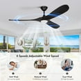 thumbnail image 6 of 60 inch Modern Black Large Airflow Ceiling Fan with LED Light, 3 Wood Blades, Indoor Outdoor, 6 of 8