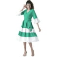 thumbnail image 3 of eloria Women Box Plated Fit and Flare Dress Party Wear Causal Midi Dress Knee Long One Piece Dress, Color: Sea Green 2, Size: M, 3 of 6
