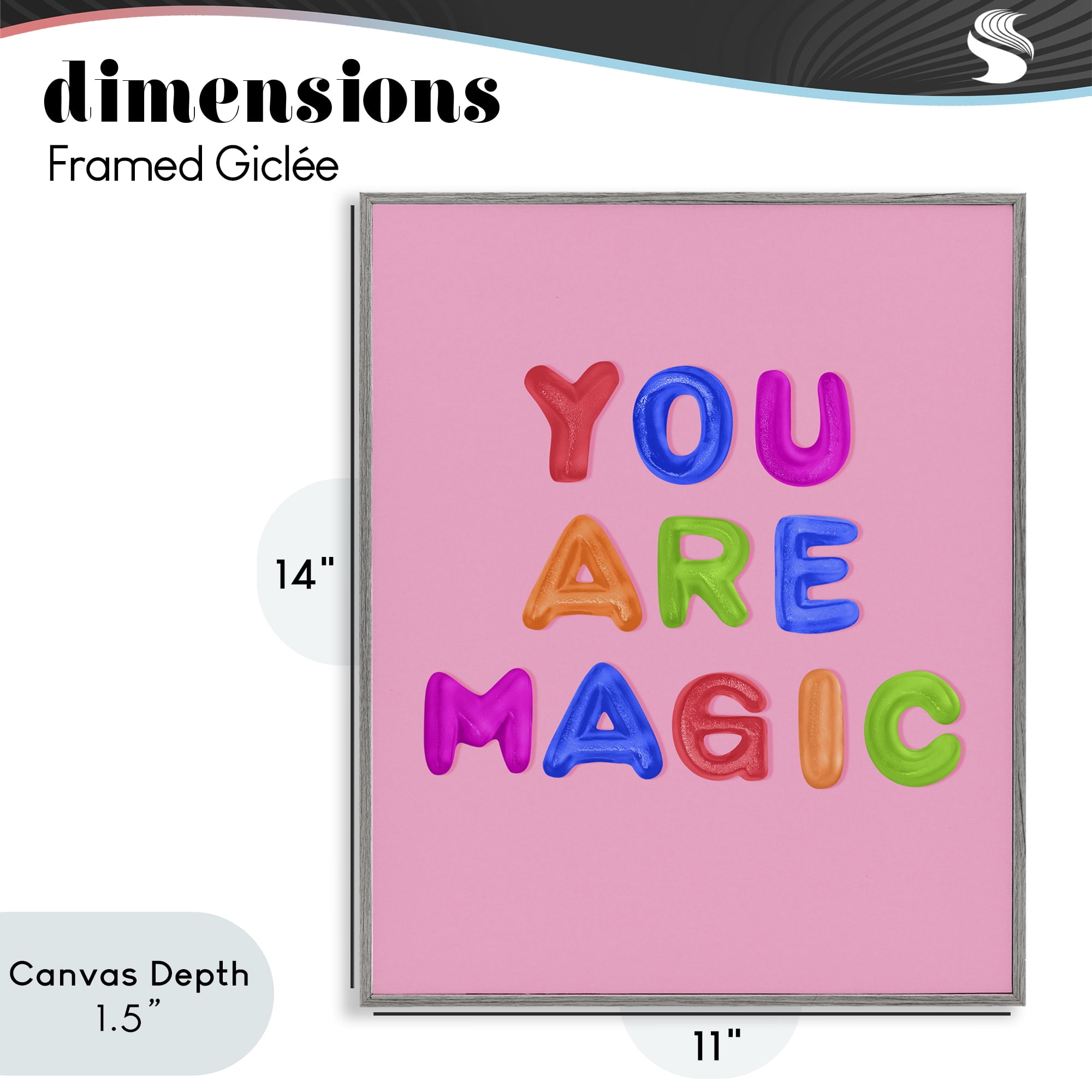 Stupell Industries You are Magic Gummies over Pink Gray Framed Giclee Art, design by LISH Creative