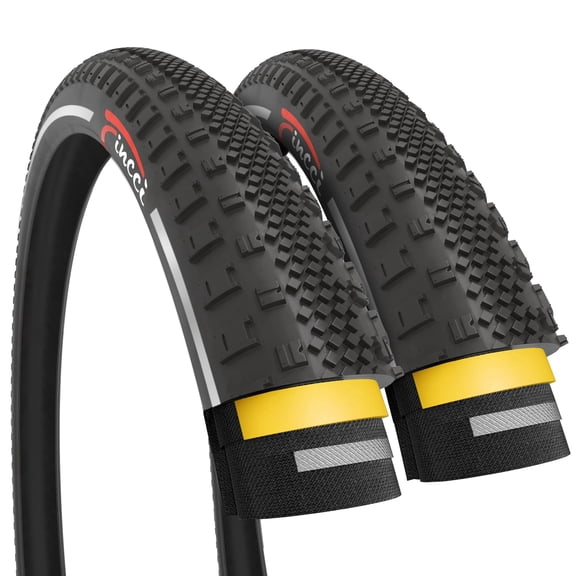 Fincci 700x38c Bike Tires (40-622) Foldable Anti-Puncture for Electric, Gravel, Road, MTB, and Hybrid Bicycles, 2-Pack