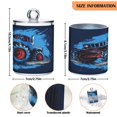 thumbnail image 3 of 2 Pack Qtip Holder Dispenser Cool Monster Truck Clear Plastic Storage Apothecary Jars for Cotton Swabs Balls Pads Floss, 3 of 7