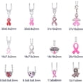 thumbnail image 3 of 12 PCS Silver Plated Breast Cancer Awareness Pink Ribbon Dangle Charm European Style Beads Charm DIY, 3 of 6