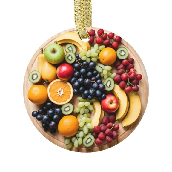 Fruit Platter Charcuterie Board Fruits Food Lovers Foodie Novelty Holiday Christmas Ornament Xmas Tree Gift (Flat Design Printed on Ceramic, Not 3D)