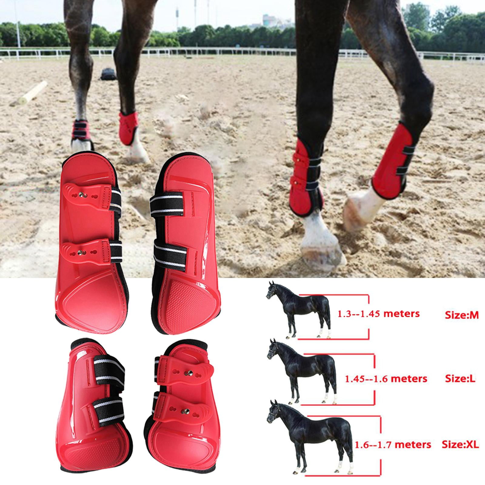 Horse Tendon Fetlock Front Hind Legs Set of 4 Riding Jumping Dressage  Equestrian Competition Adjustable Protective Feet Guards Red M - Walmart.ca