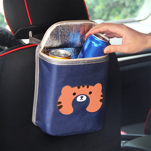 Bolsa de Almacenamiento para El Asiento Trasero Del Coche | Organizador Térmico de Tela Oxford con Cremallera | Bolsillo Impermeable para Bebidas y Refrigerios | Organizador Interior para Viajes Por
