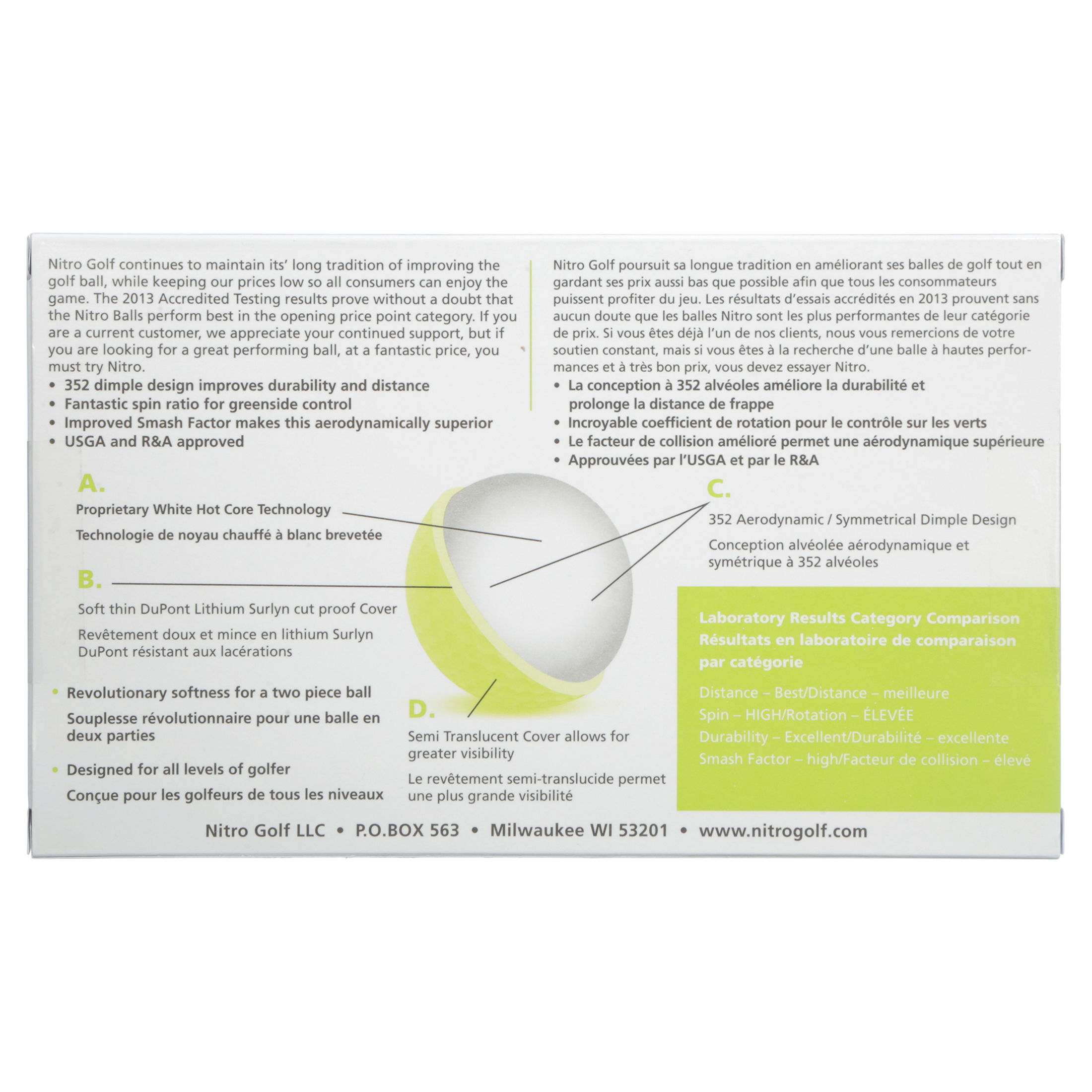Nitro Golf White Out Golf Balls, 15 Pack, Yellow photo 6