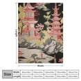 thumbnail image 4 of ARISTURING Chinoiserie Charcoal Coral Pagoda Asian Pavilion Throw Blanket,Warm Comfy Super Soft &amp; Plush Flannel Throws for Bed Couch Sofa Office,Lightweight Cozy Fuzzy Blankets for Kids Women Men, 4 of 6