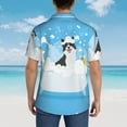 thumbnail image 4 of Pofeuu Collie in Bathtub Print Hawaiian Shirt for Men Sleeves Casual Button Down Summer Beach Dress Shirts T-Shirts,Medium, 4 of 7