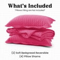 thumbnail image 7 of Ameha Pack of 2 Leaf Embossed Reversible 2 Quilt Set with 4 Pillow Shams Ultra Soft Microfiber Bedding Set California king Pink, 7 of 7