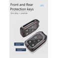 thumbnail image 5 of Key Fob Cover Compatible with Chevrolet Silverado Traverse Equinox GMC Sierra 1500 2500HD 2021-2025 Leather/Zinc Alloy 5 Button Keychain Case Holder Protector,Black-Short keychain, 5 of 9