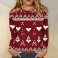 thumbnail image 5 of Christmas Sweatshirts for Women Christmas Tree Print T Shirt Long Sleeve Tops Xmas Jumper Casual Xmas Tree Graphic Sweatshirt Comfy Pullover Loose Round-Neck Blouses Ladies Xmas Holiday Costume, 5 of 5