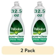 (2 pack) Palmolive Ultra Pure + Clear Liquid Dish Soap, Spring Fresh Scent, 32.5 Fluid Ounce Bottle