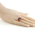 thumbnail image 3 of Gem Stone King 4.00 Ct Oval Blue Lapis Red Garnet 18K Rose Gold Plated Silver Ring (Size 5), 3 of 3