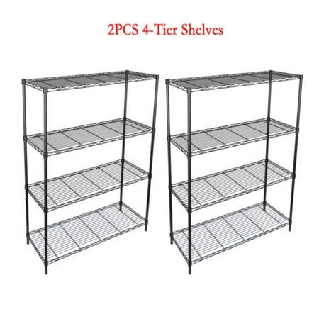 

ChicCrest 2PCS 4-Tier Metal Wire Rack Shelving Unit Kitchen Garage Rack Heavy Duty Storage