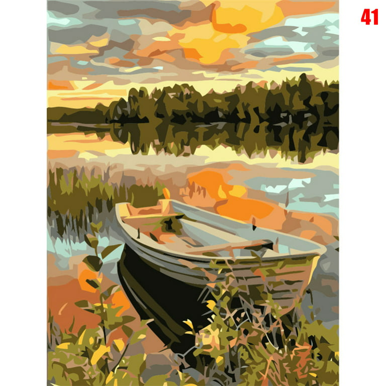 Acrylic Paint By Number Landscape On Canvas Art For Beginner