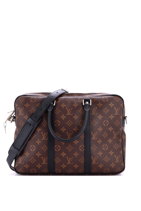 Pre-Owned Porte-Documents Voyage Briefcase Macassar Monogram Canvas PM By Rebag