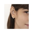 thumbnail image 4 of 925 Sterling Silver Clear CZ Small Half Hoop Screw Back Cute Earrings for Teen, 4 of 8