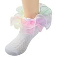 thumbnail image 3 of Povozer 5 Pairs Girls Ruffle Socks Ruffled Lace Socks for Girls Dress Socks(Multicolour,1-3Y), 3 of 7