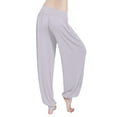 thumbnail image 4 of Lroveb Palazzo Pants for Women,High Waisted Baggy Hippie Gypsy Boho Pants, Pants High Yoga Beach Plus Size Closing Dance Chi Clothes Leggings Grey, 4 of 8