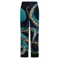thumbnail image 6 of Octopus Coin Art Print Winter Female Pants Flannel High Waist Women Pants Lady Warm Straight Leg Plush Trousers, 6 of 7