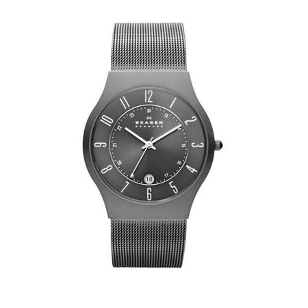 Skagen Men's Titanium Watch Quartz Mineral Crystal 233XLTTM