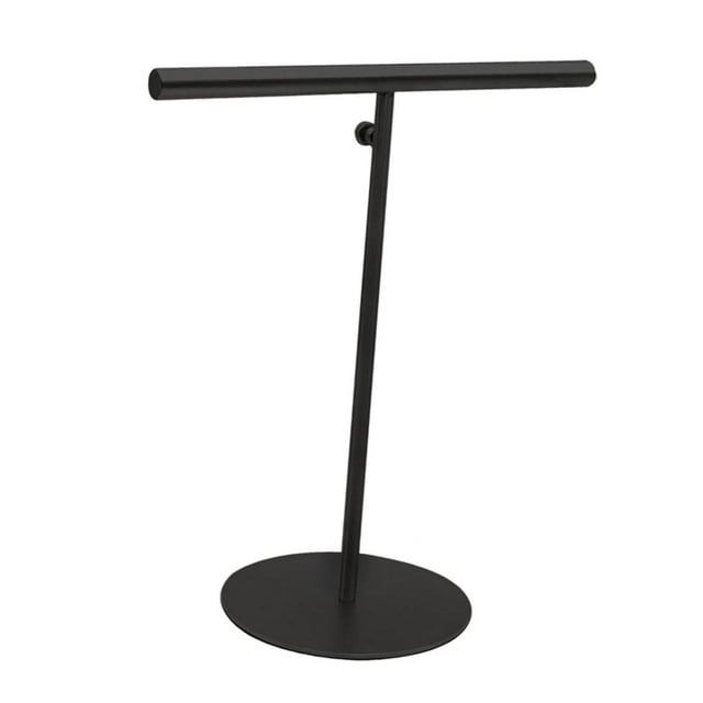 Exhibidor de bolsos, organizador de joyas, base metálica estable y multifuncional para mostrador. Negro