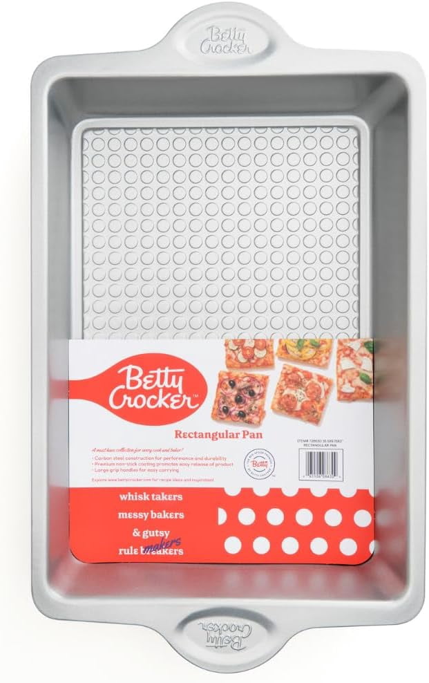 Betty Crocker Chef's Starter Bundle: Oven Mitt, Trivet, Pan, Turner, Rack – Heat Resistant, Ergonomic, Non-Stick.