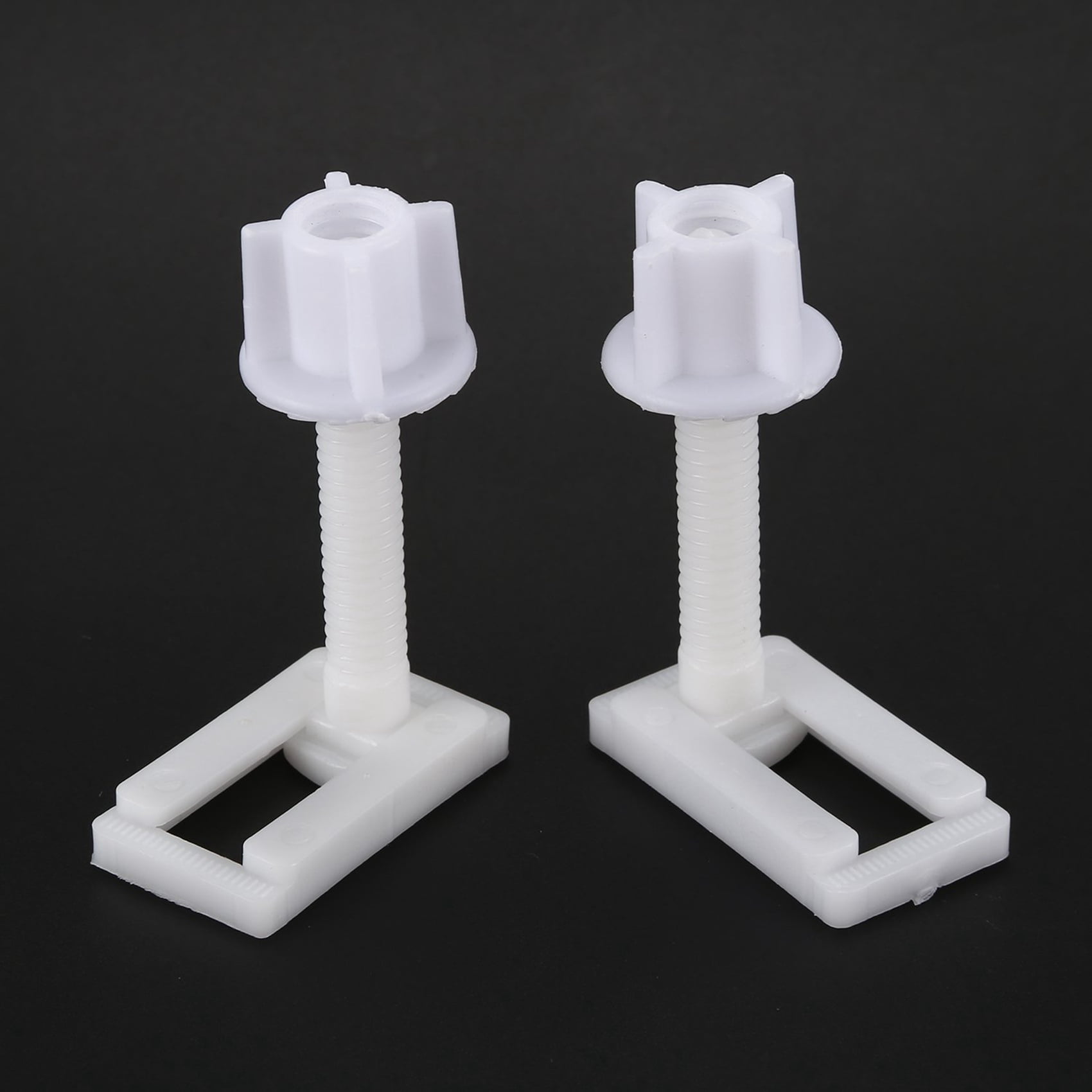 2 Pair Plastic 4.4x2.4cm Toilet Seat Hinge Bolts Screw & Nuts Fix Fitting Set 