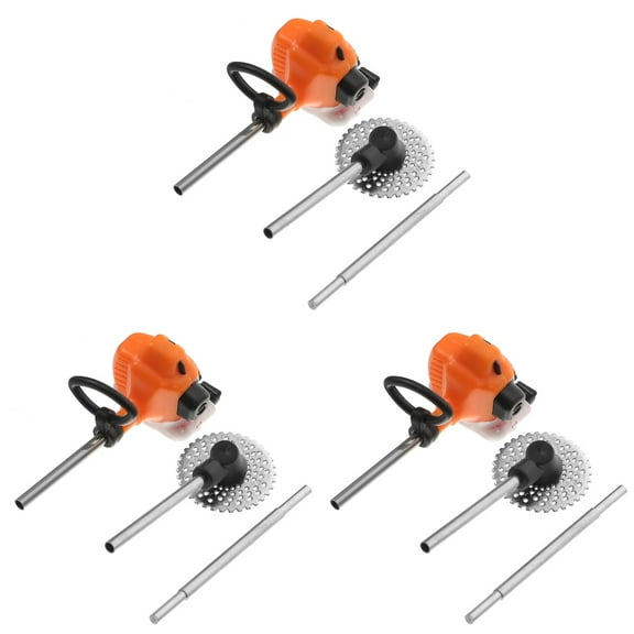 3 PCS Doll House Lawn Mower Cake Topper Dollhouse Furniture Mini Toy Orange