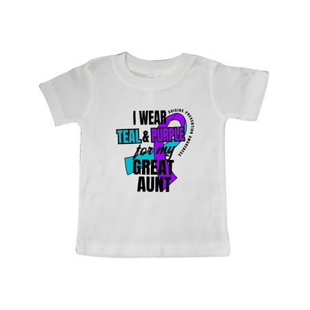 

Inktastic Suicide Prevention I Wear Teal and Purple for My Great Aunt Gift Baby Boy or Baby Girl T-Shirt