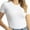 White, variant on Women's Basic Solid Active Soft Short Sleeve Crew Neck Top T-Shirts
