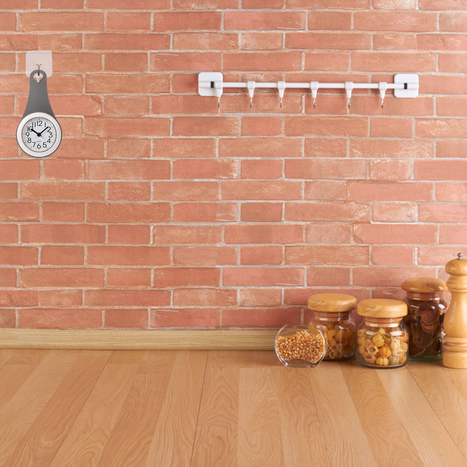 1pc Waterproof Bathroom Wall Clock with Suction Cup Hanging Mute Design