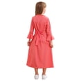 thumbnail image 2 of Lejafay Robe Décontractée à Manches Longues pour Filles, Robe de Danse d'Église, Robe Musulmane Rouge Melon D\'eau 150, 2 of 6