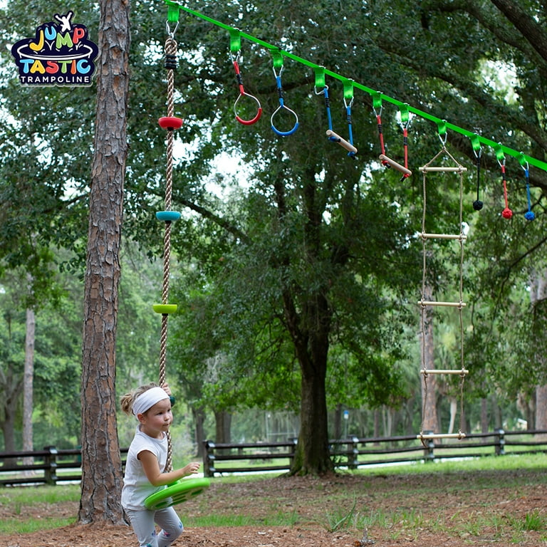 JumpTastic 50Ft Ninja Warrior Obstacle Course with Monkey bars, Rope Ladder, Swing, , Accessories, Obstacle Course Backyard Outdoor Training Equipment JumpTastic 50Ft Ninja Warrior Obstacle Course with Monkey bars, Rope Ladder, Swing, , Accessories, Obstacle Course Backyard Outdoor Training Equipment