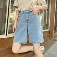 thumbnail image 3 of Shorts Baggy Jean Shorts Shorts for Women Knee Length Long Jean Shorts for Women Womens Casual Business Attire Business Casual Pants for Women Size 14 Stretch Light Sweatpants Women Loose Pants, 3 of 4