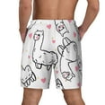 thumbnail image 4 of Uemuo Alpacas and Hearts Pattern Mens Swim Trunks Quick Dry Board Shorts with Mesh Lining, Stretch Beach Shorts Quick Dry No-Chafing Board Shorts-X-Large, 4 of 9