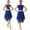 Royal Blue, variant on Women's Asymmetrical Color Block Praise Dance Tunic Sleeveless Worship Lyrical Dance Overlay Dress Red S
