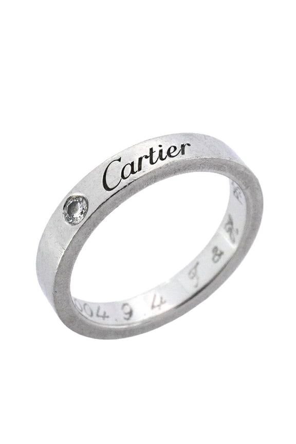 Pre-Owned Cartier C deux 1PD Pt950 Platinum Diamond Ring #47 Women's (Good)