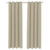 Jordan Manufacturing 54" x 96" Natural Solid Grommet Semi-sheer Outdoor Curtain Panel