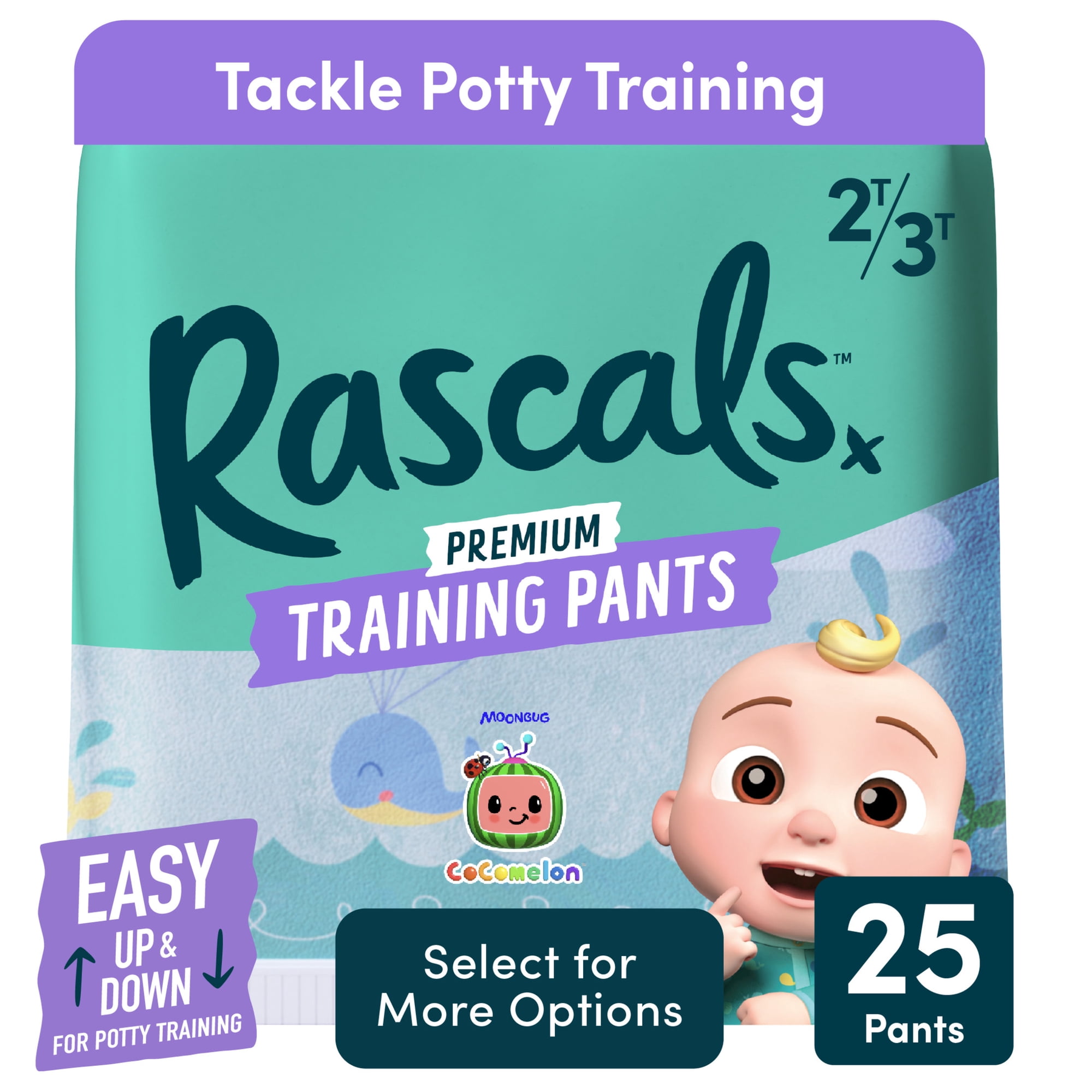 Rascals Premium CoComelon Absorbent Potty Training Pants 2T-3T, 25 Count