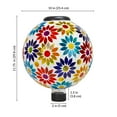 thumbnail image 6 of Sunnydaze Midsummer Dahlias 10" Mosaic Glass Outdoor Gazing Globe with Solar Light - (2 Count), 6 of 9