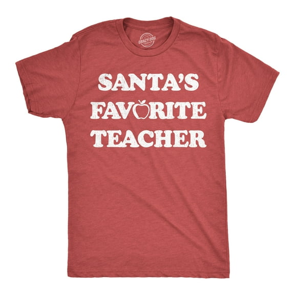 Mens Funny T Shirts Santas Favorite Teacher Sarcastic Christmas Graphic Novelty Tee for Men Graphic Tees
