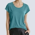 thumbnail image 2 of LIUJUNSHOP Women's Loose Fit Cap Sleeve Top, Comfort Crewneck Casual T-Shirt for Summer, 2 of 4