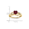 thumbnail image 2 of 3/4 Carat (Ctw) Lab Created Heart Ruby Ring in 14K Yellow Gold, 2 of 6