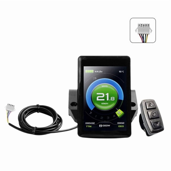 Electric Bicycle Color Display KT TF02S 24V 36V 48V Intelligent Control Panel Display Ebike Kit SM Plug,1 * Electric Bicycle Display,Black