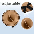 thumbnail image 3 of Sun hat for women, Paper, Brown/Black, 55-58 cm, 3 of 5