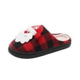 thumbnail image 5 of Bmawag Christmas Slippers for Women Flat Heel Close Toe Slip-on Home Slippers Christmas Cute Printed Warm Winter Shoes, 5 of 10